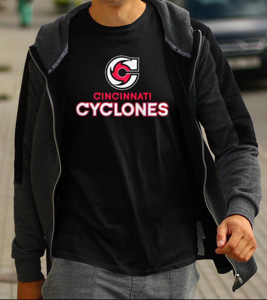Cincinnati Cyclones Logo Red And White T-Shirt