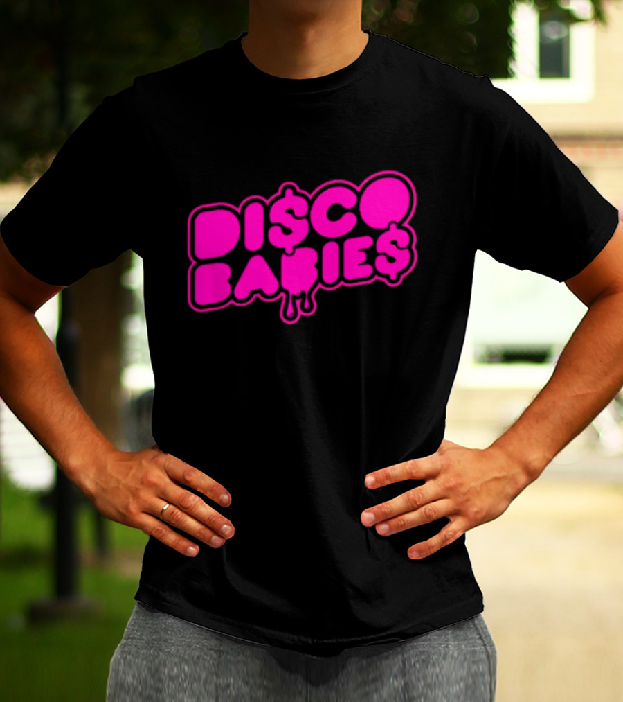 Disco Babies Neon Pink Dripping Dollar Sign Remix T-Shirt