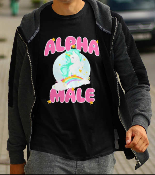 Alanalintao Alpha Male Unicorn Rainbow Stars T-Shirt