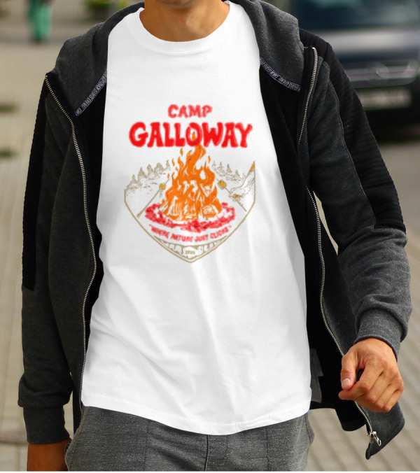 Camp Galloway When Nature Just Clicks 1985 Fire And Mountains T-Shirt