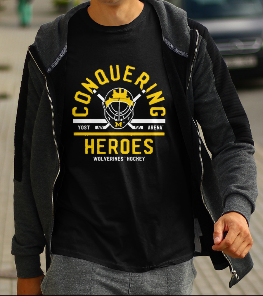 Conquering Heroes Yost Arena Wolverines Hockey T-Shirt