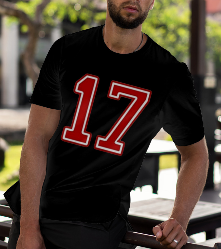 Tate Mcrae Exes Number 17 Red Bold Print T-Shirt