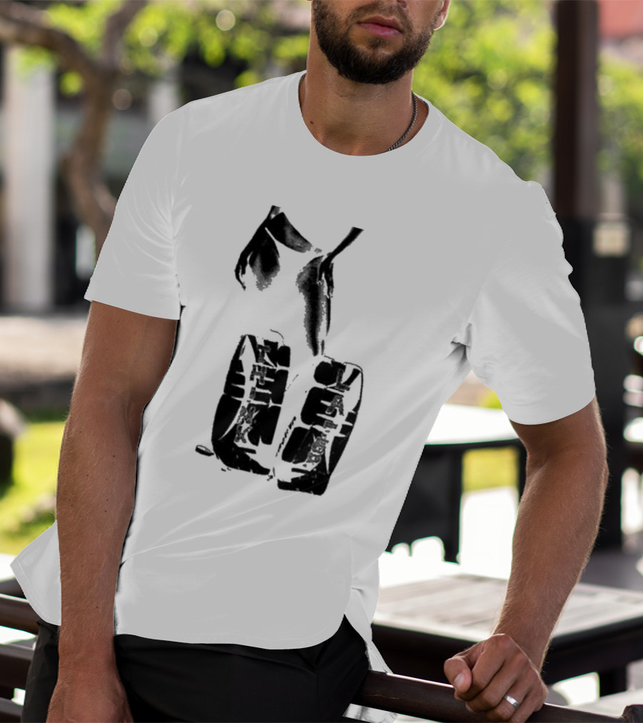 Tatemcrae Think Later Bold Legs Striking Pose In Monochrome T-Shirt