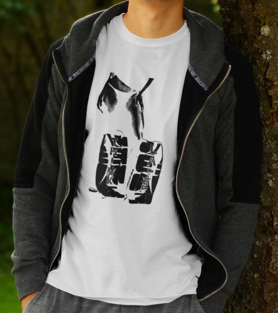 Tatemcrae Think Later Bold Legs Striking Pose In Monochrome T-Shirt