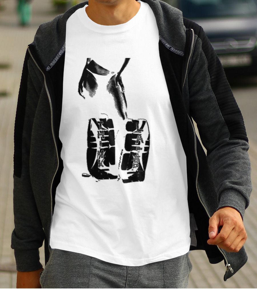 Tatemcrae Think Later Bold Legs Striking Pose In Monochrome T-Shirt