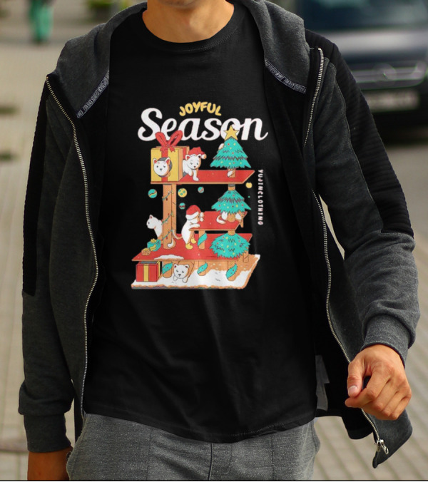 Joyful Season Merry Christmas Yujiinclothing Dog Tree T-Shirt