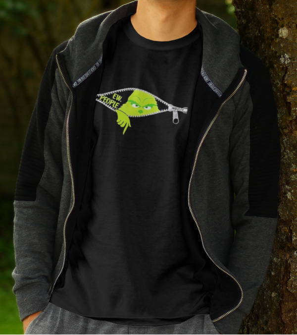 Ew People Grinch Zipper Christmas Mood T-Shirt