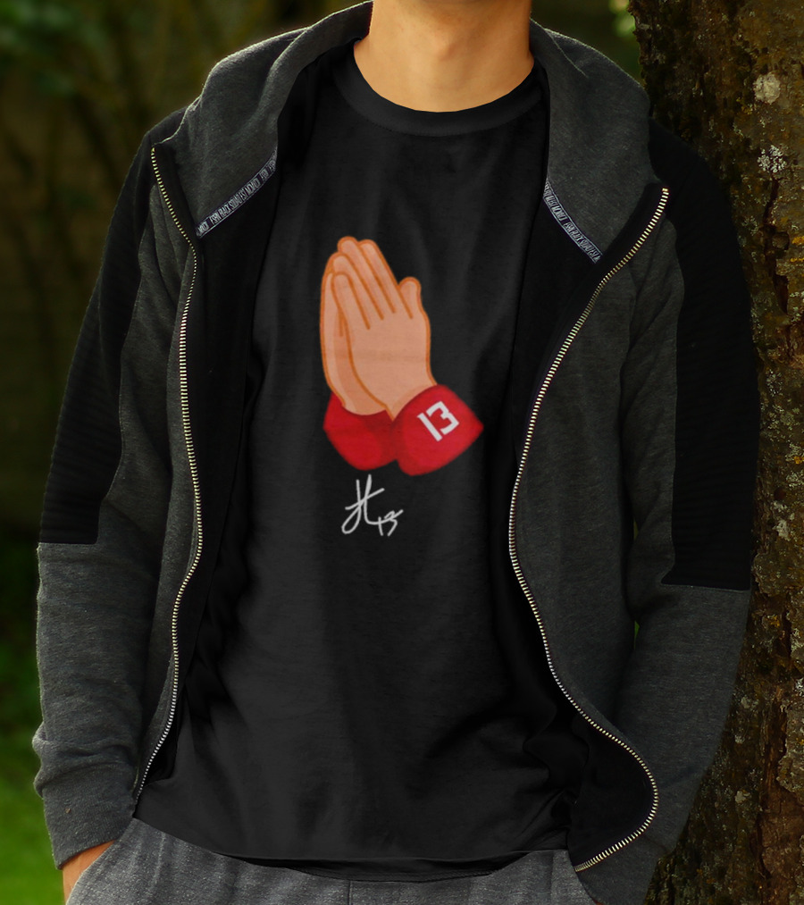 Jordan Travis College Praying Hand Number 13 T-Shirt