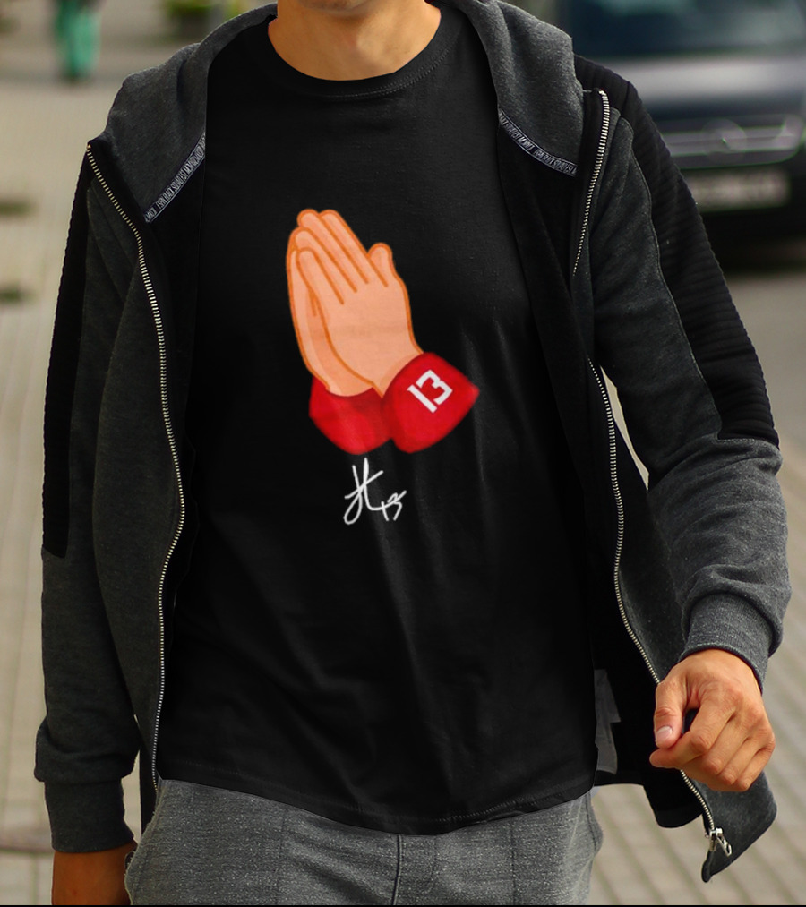 Jordan Travis College Praying Hand Number 13 T-Shirt
