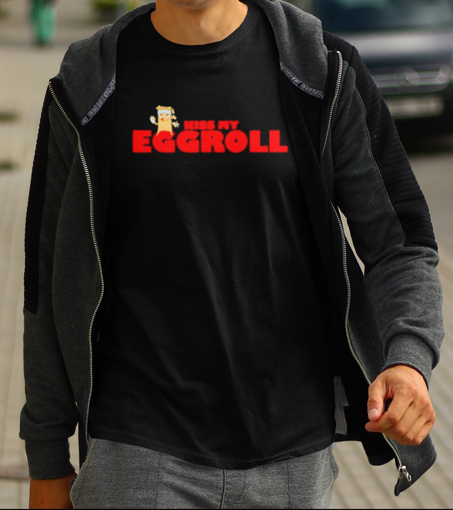 Kiss My Eggroll Cartoon Eggroll Character T-Shirt