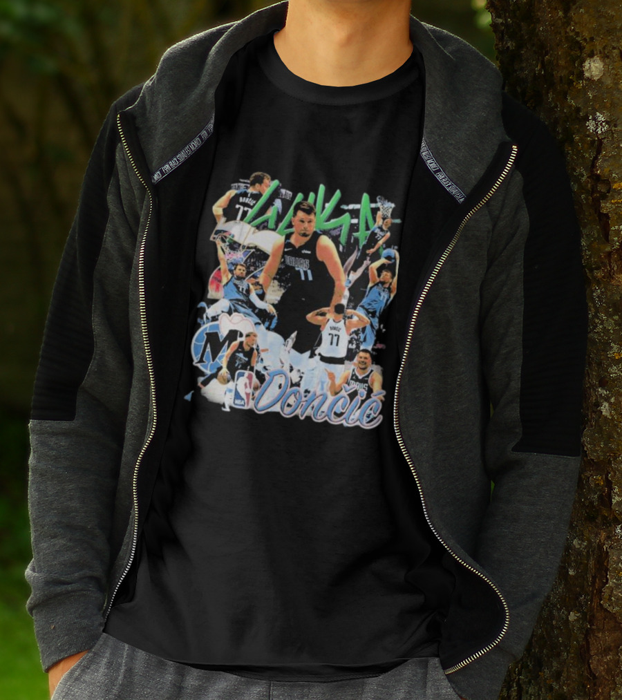 Luka Dončić NBA Mavericks 77 Action Collage T-Shirt