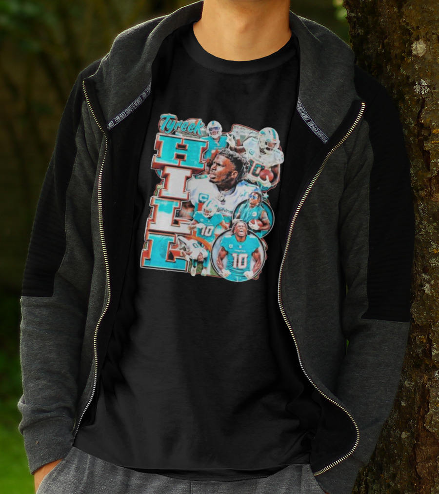 Tyreek Hill Miami Dolphins Football Player Collage T-Shirt