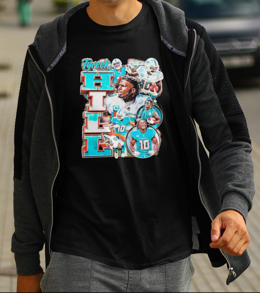 Tyreek Hill Miami Dolphins Football Player Collage T-Shirt