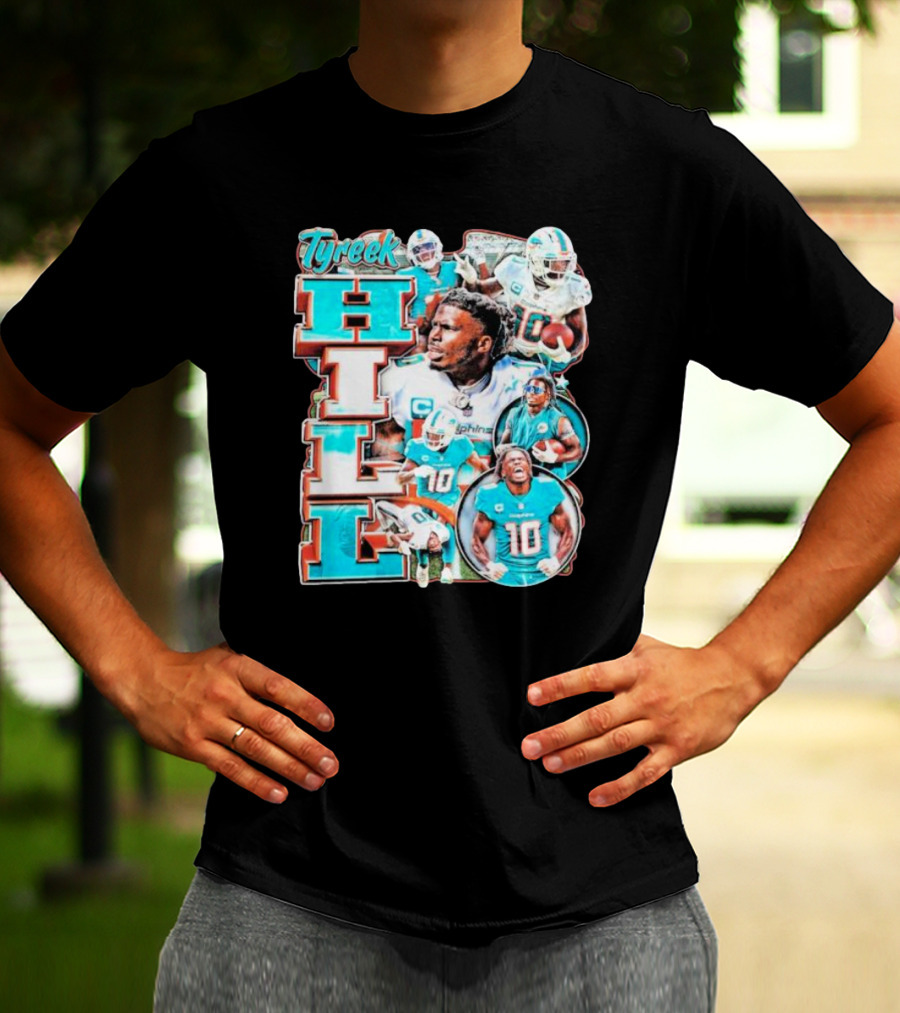 Tyreek Hill Miami Dolphins Football Player Collage T-Shirt