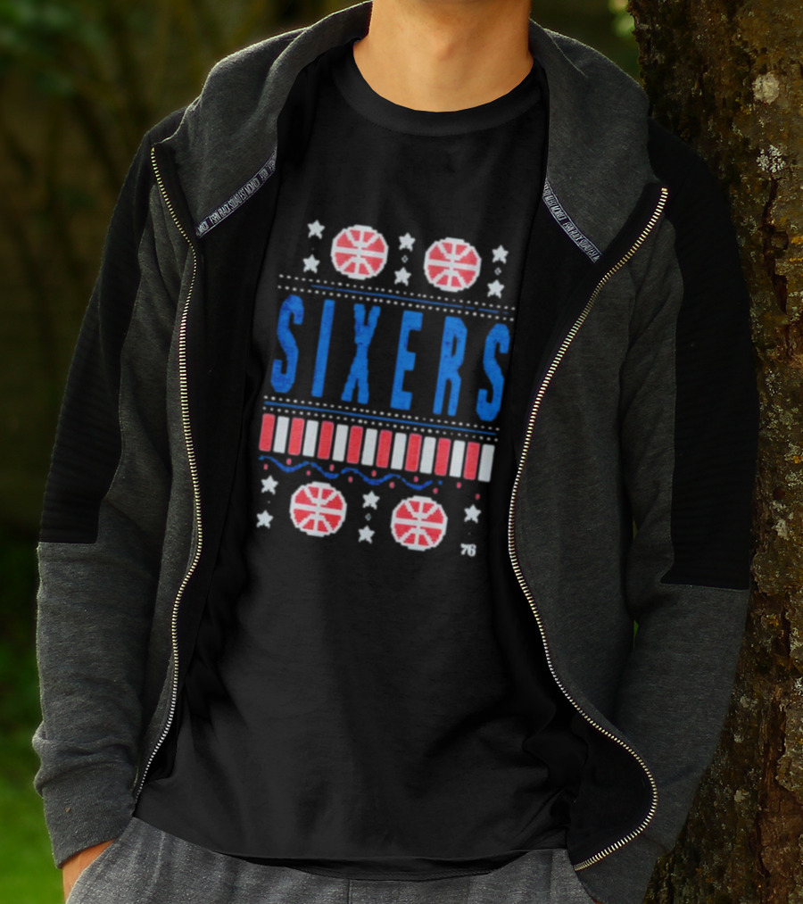 Philadelphia 76ers Sixers Holiday Basketball Stars T-Shirt