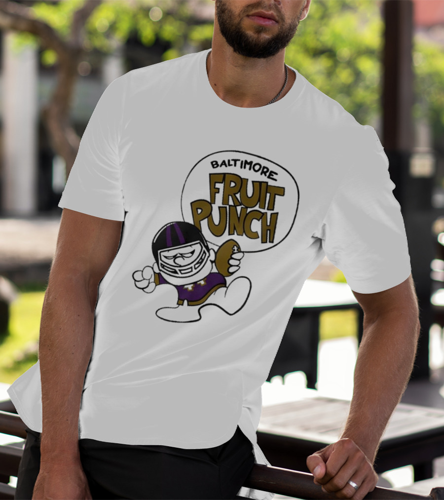 Baltimore Ravens Fruit Punch Football Cartoon Character T-Shirt