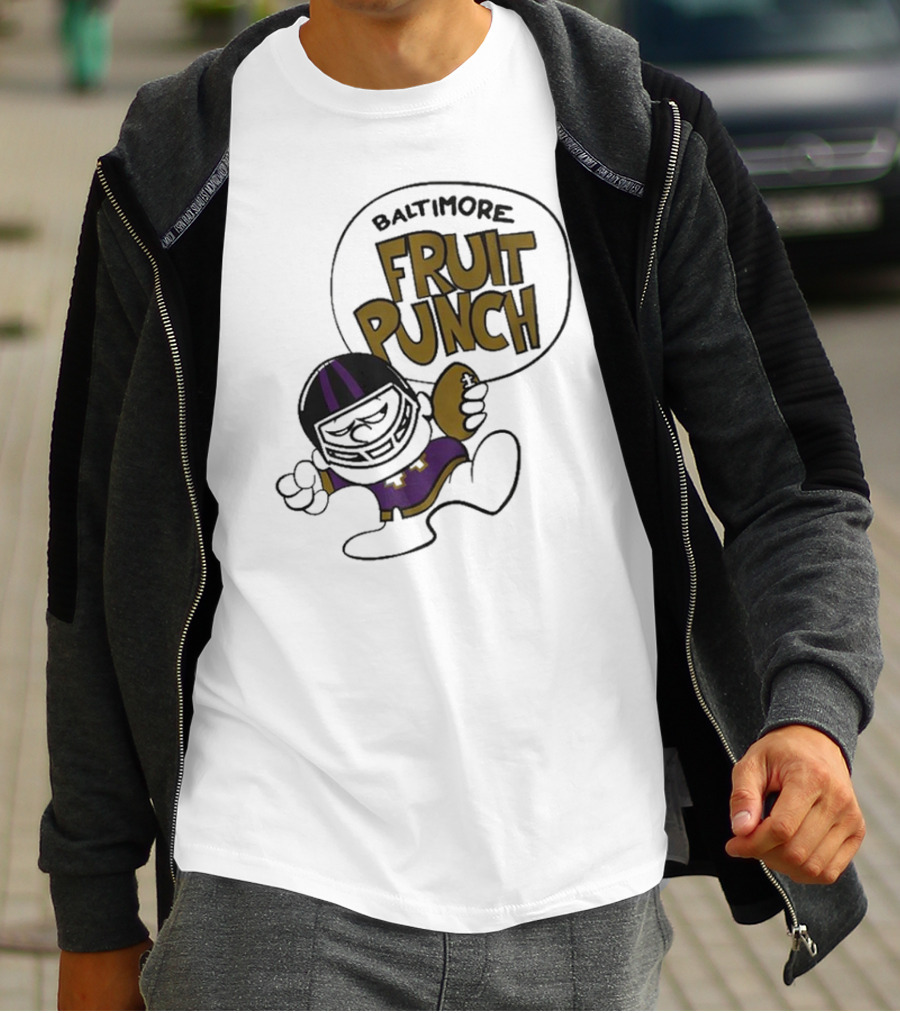 Baltimore Ravens Fruit Punch Football Cartoon Character T-Shirt