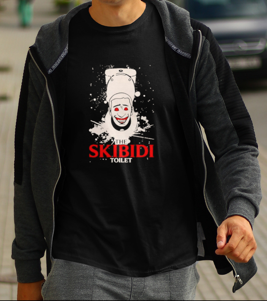 THE SKIBIDI TOILET CREEPY FACE SPLATTER T-Shirt