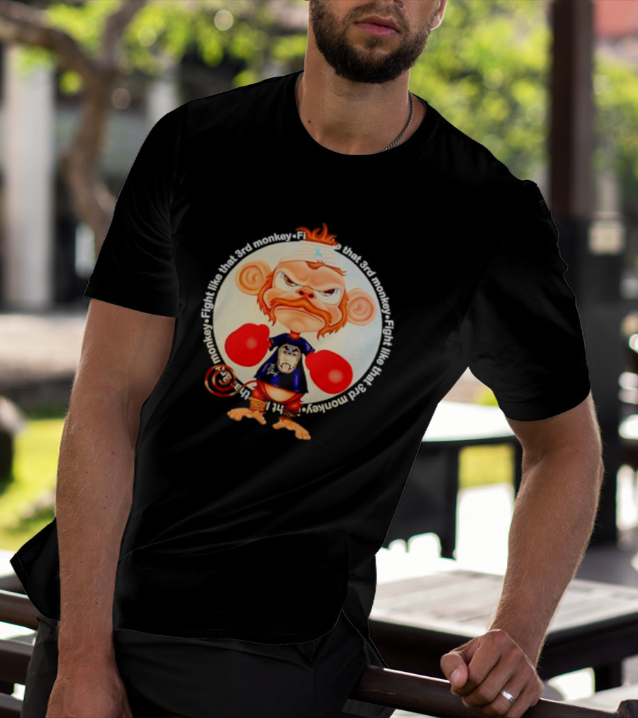 Fight Like That 3rd Monkey Angry Boxing Character With Red Gloves And Orange Hair T-Shirt