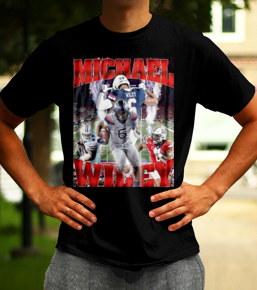 Michael Wiley Arizona Wildcats Football Dynamic On-Field Action T-Shirt