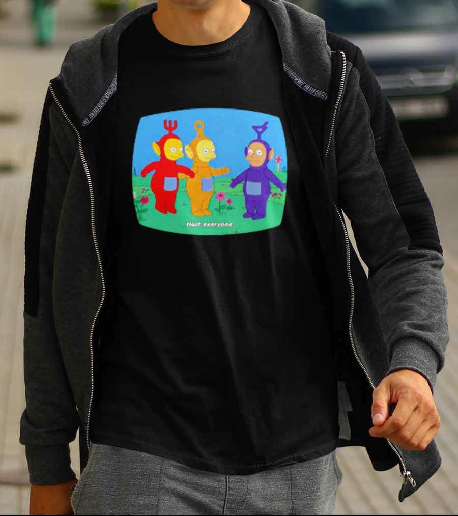 Teletubbies Meet The Simpsons Hurt Everyone Scene T-Shirt