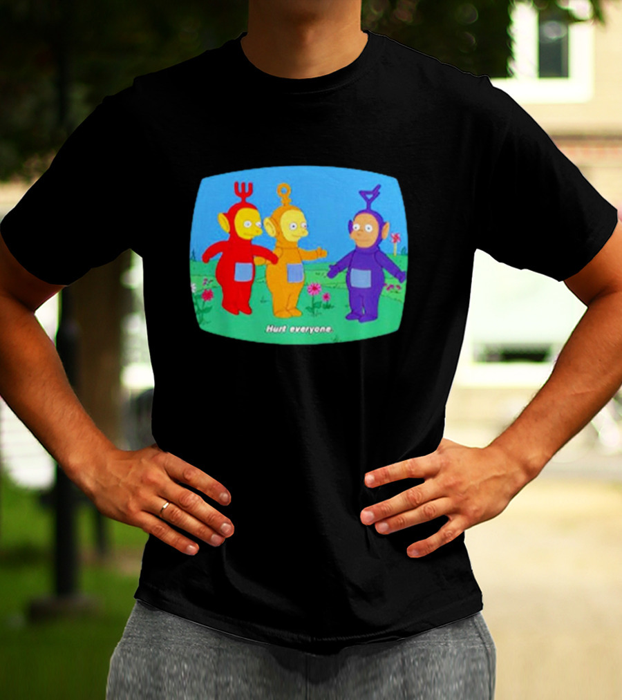 Teletubbies Meet The Simpsons Hurt Everyone Scene T-Shirt