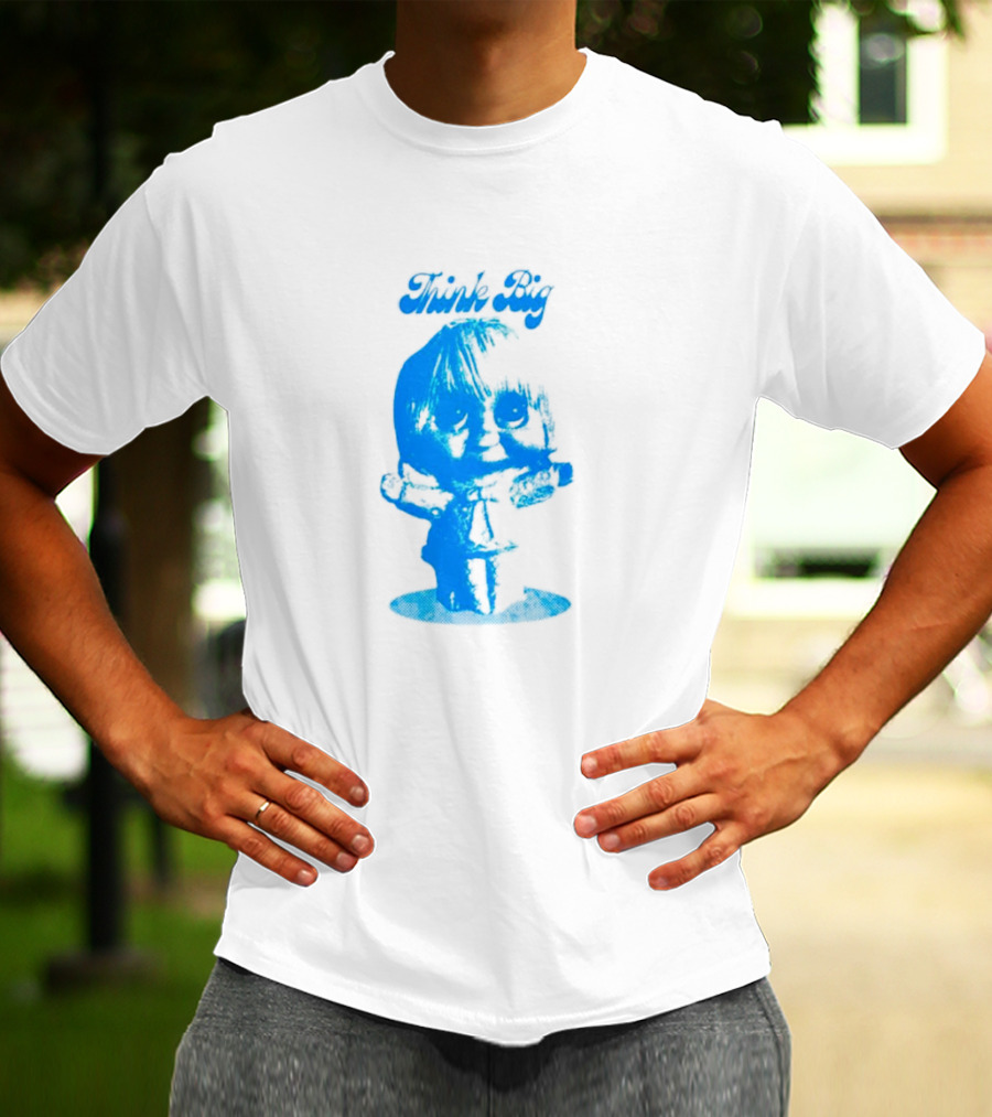 Think Big Blue Figurine With Large Eyes T-Shirt