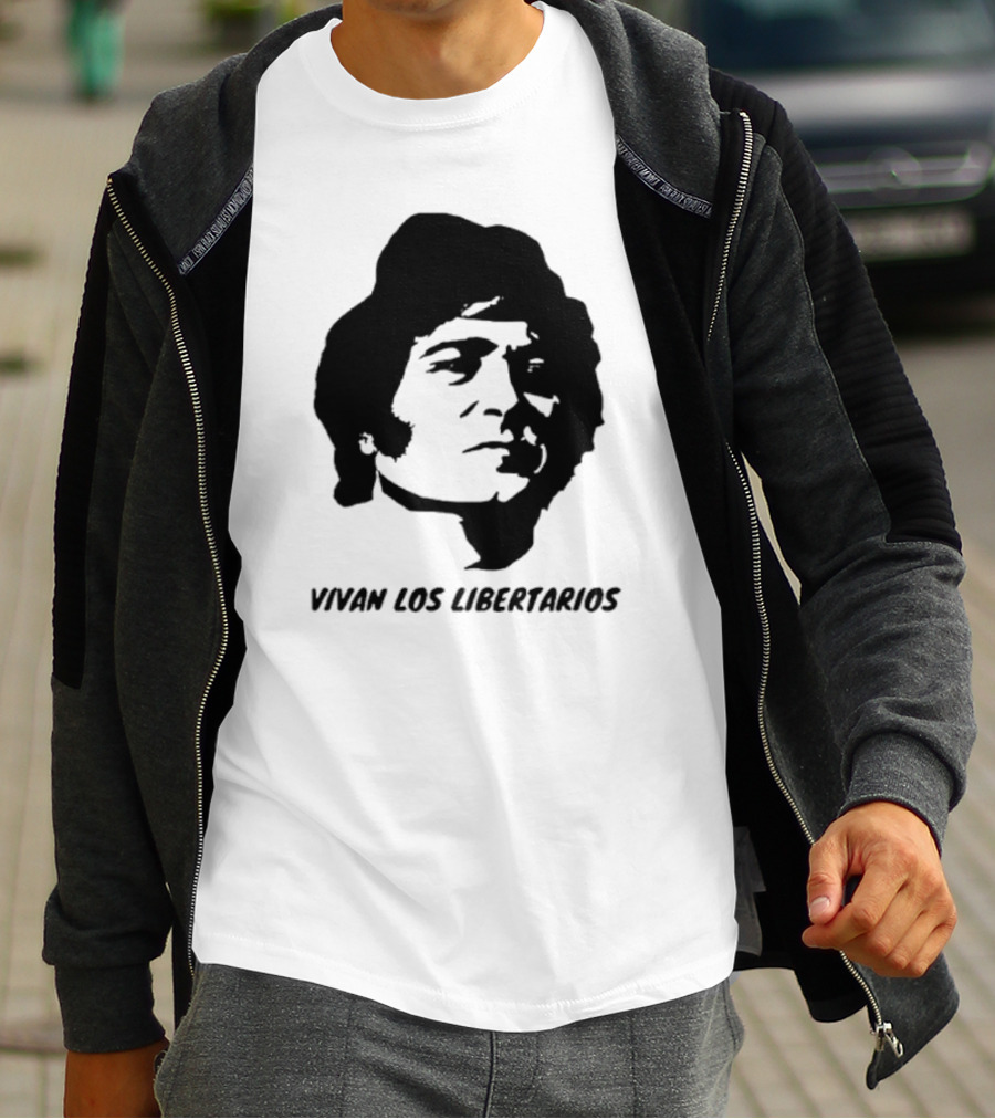 Vivan Los Libertarios Victor Jara Tribute Text T-Shirt