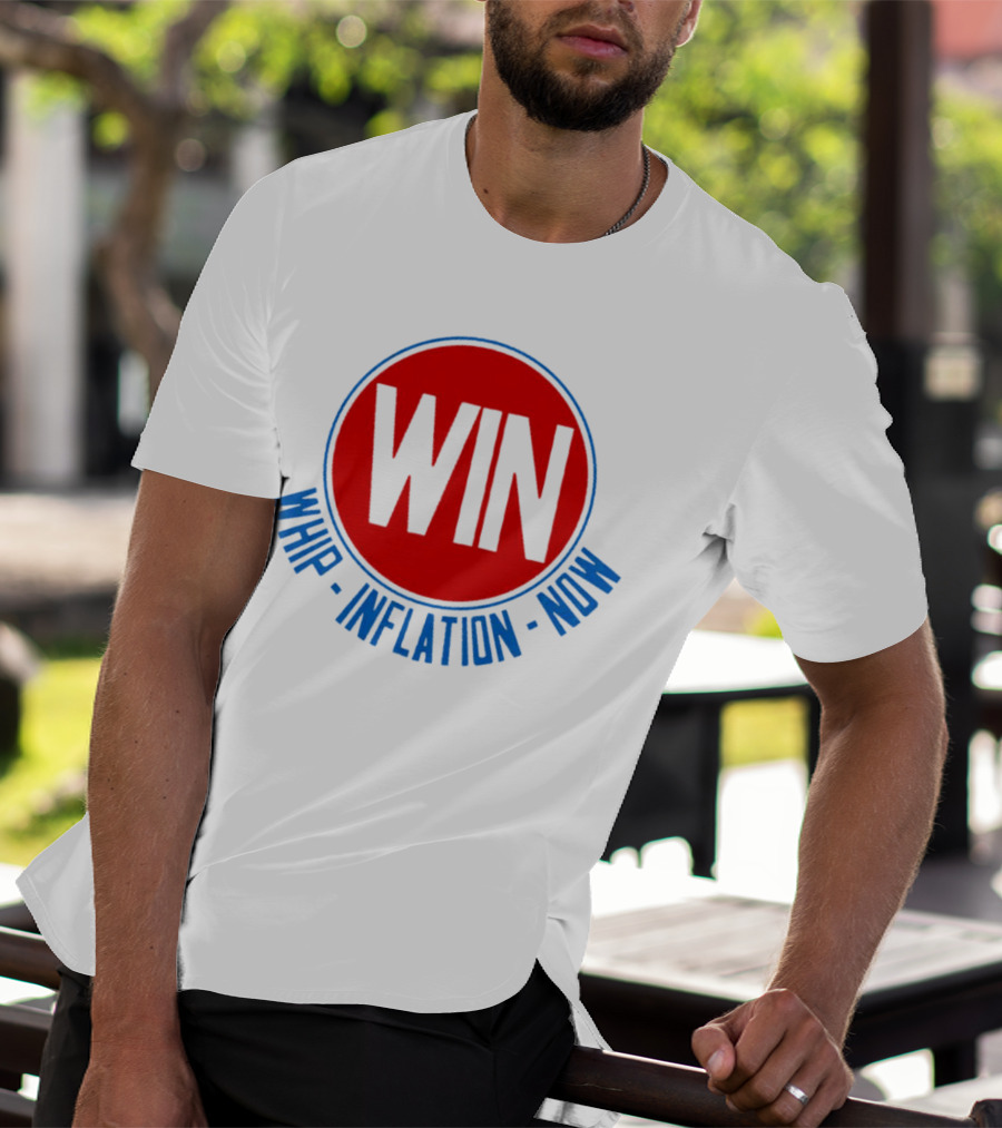 WIN Whip Inflation Now Retro Red Circle T-Shirt