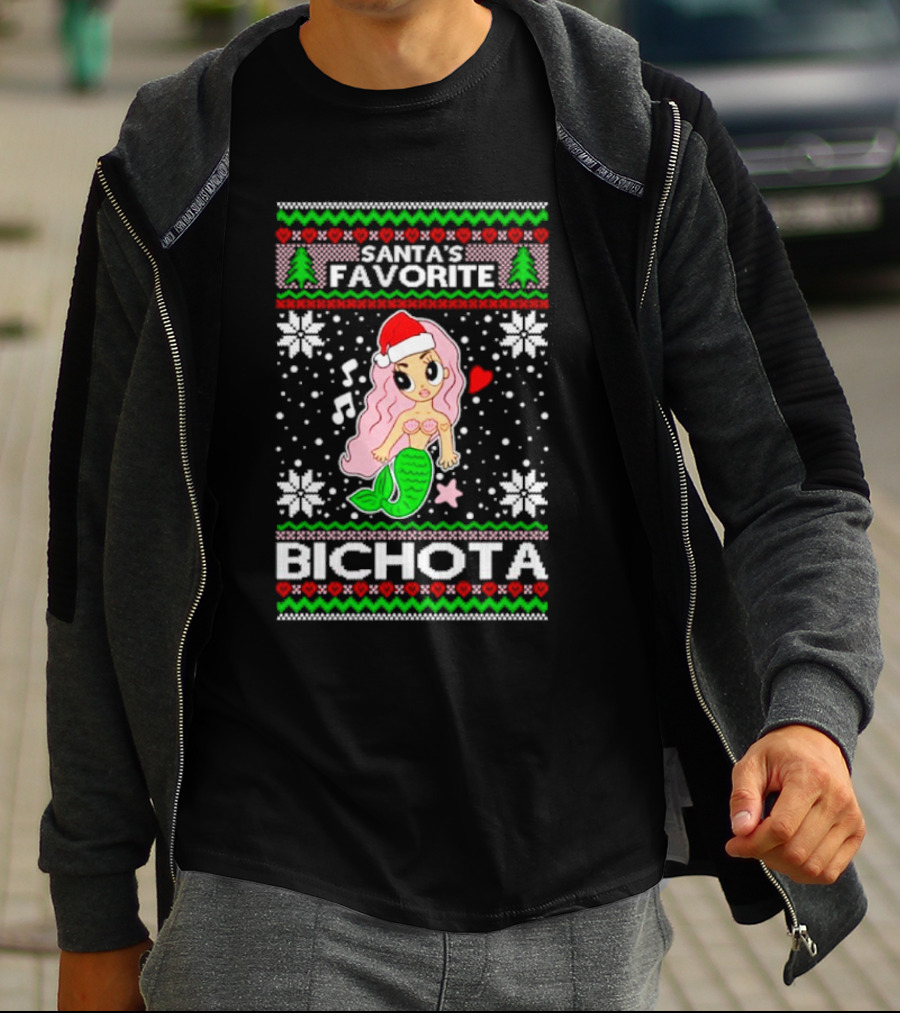 Santa's Favorite Bichota Mermaid Christmas T-Shirt