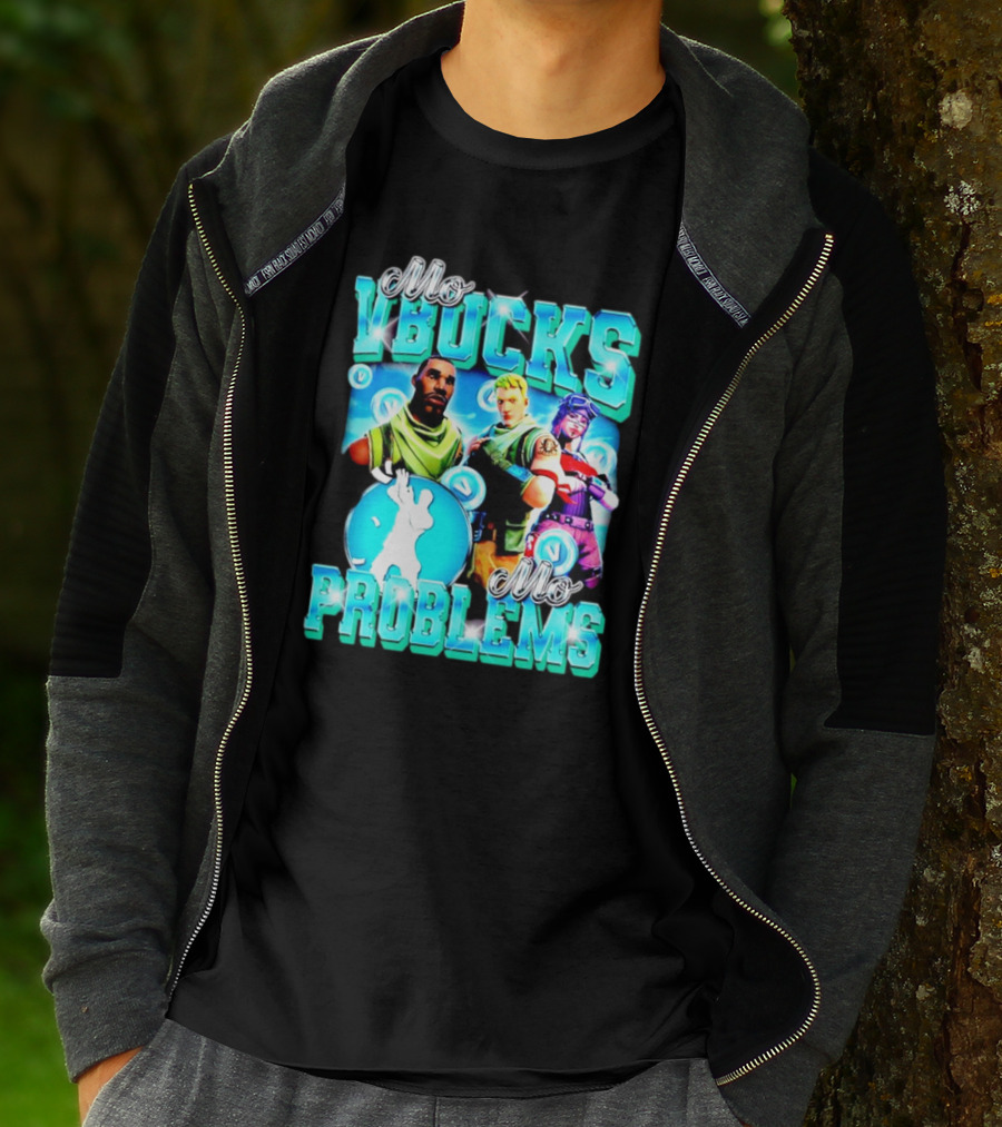 Mo VBucks Mo Problems Fortnite Characters And Dancing T-Shirt