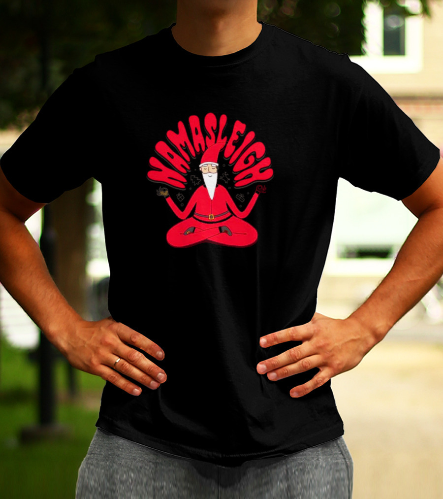 Namasleigh Santa Claus Yoga Christmas T-Shirt