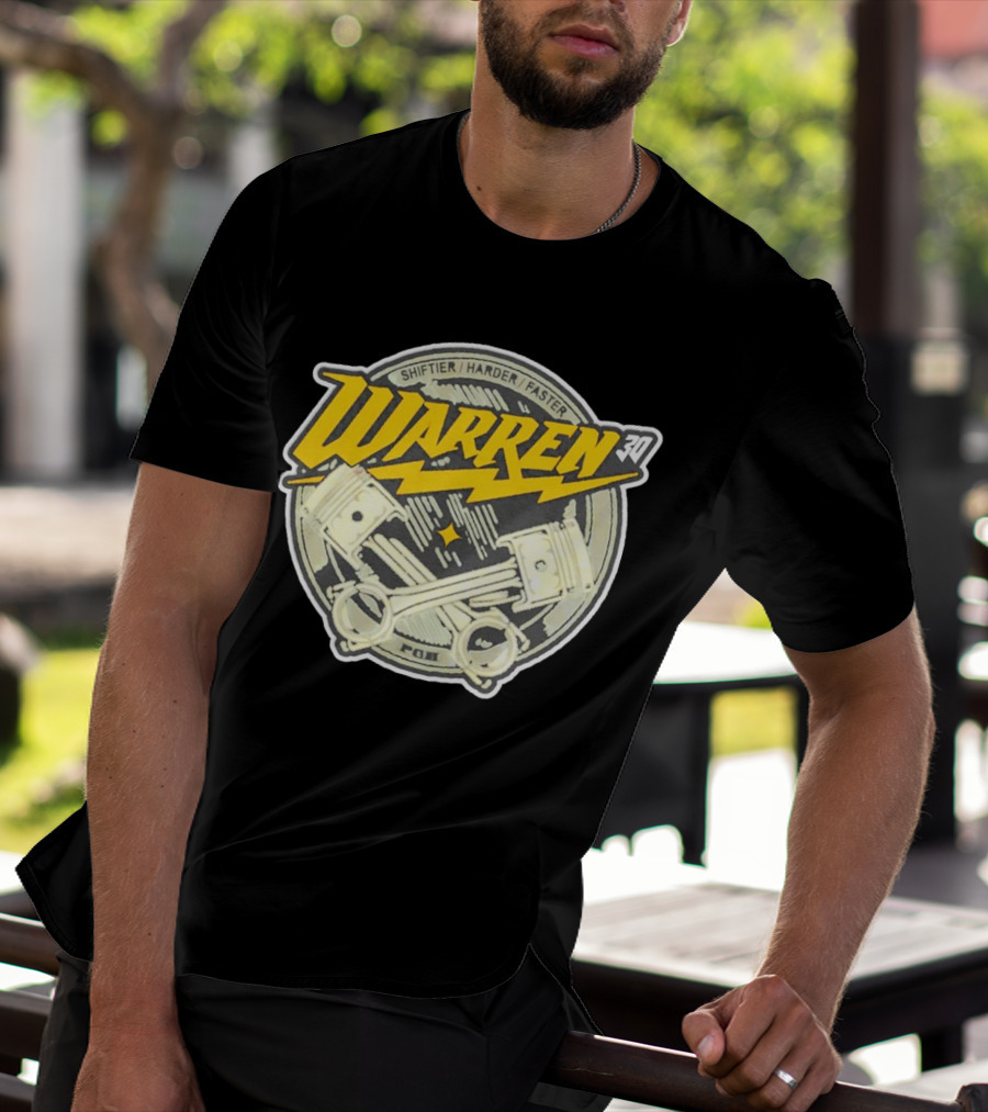 Shiftier Harder Faster Warren 30 Racing Pistons PMF T-Shirt