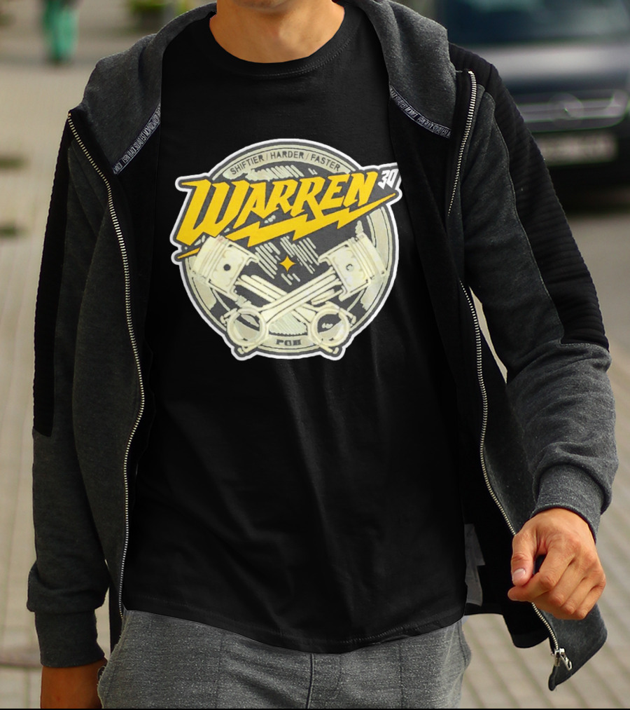 Shiftier Harder Faster Warren 30 Racing Pistons PMF T-Shirt