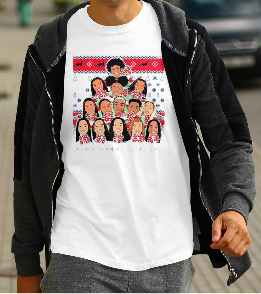 UConn Women's Basketball Player Caricatures Christmas T-Shirt