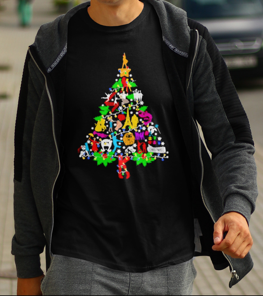 Broadway Musical Icons Christmas Tree T-Shirt