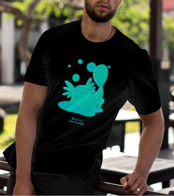Castle Swimmer Glowing Axolotl Bubbles T-Shirt