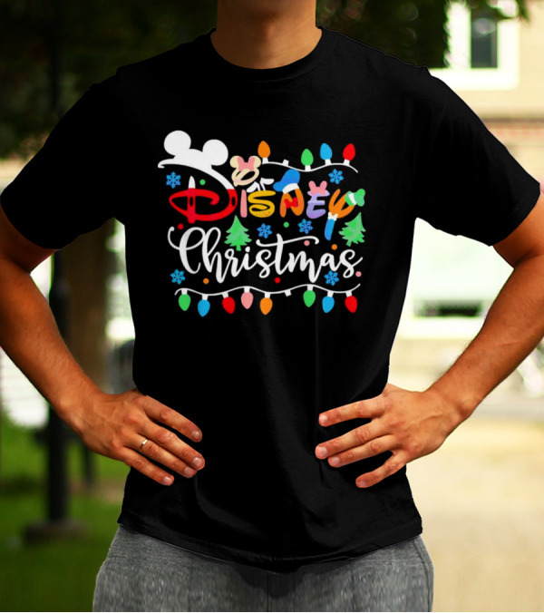 Disney Christmas Lights Festive Icons And Holiday Elements T-Shirt