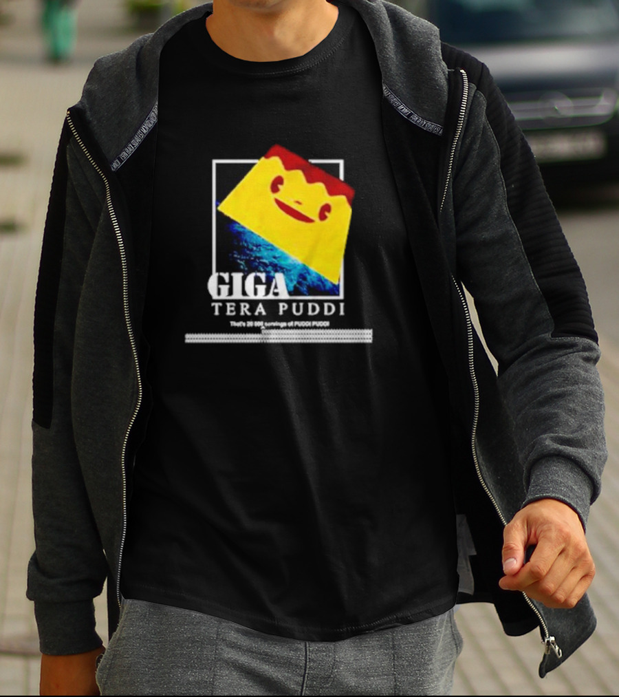 Giga Tera Puddi Earth Space Pudding Face T-Shirt