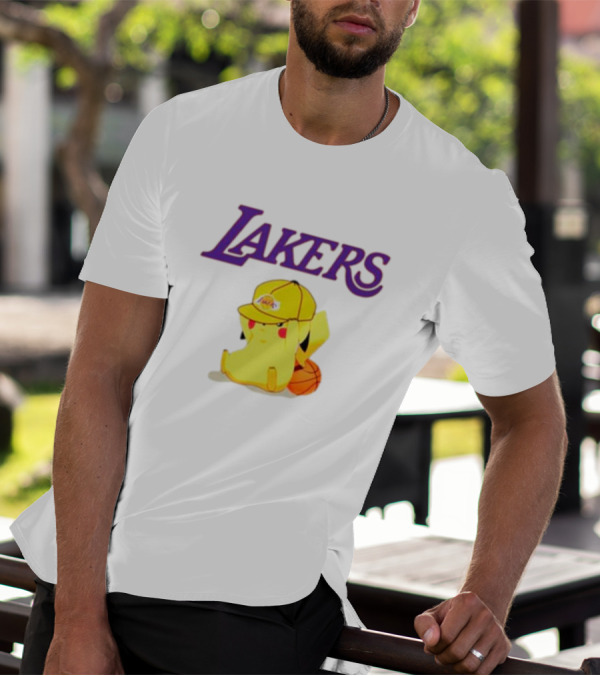 Lakers Pikachu Basketball Hat Combo T-Shirt