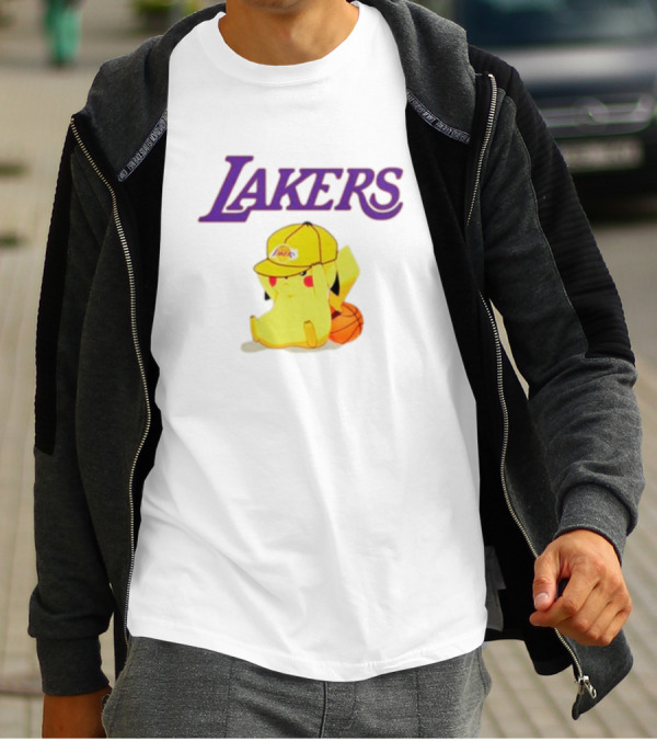 Lakers Pikachu Basketball Hat Combo T-Shirt