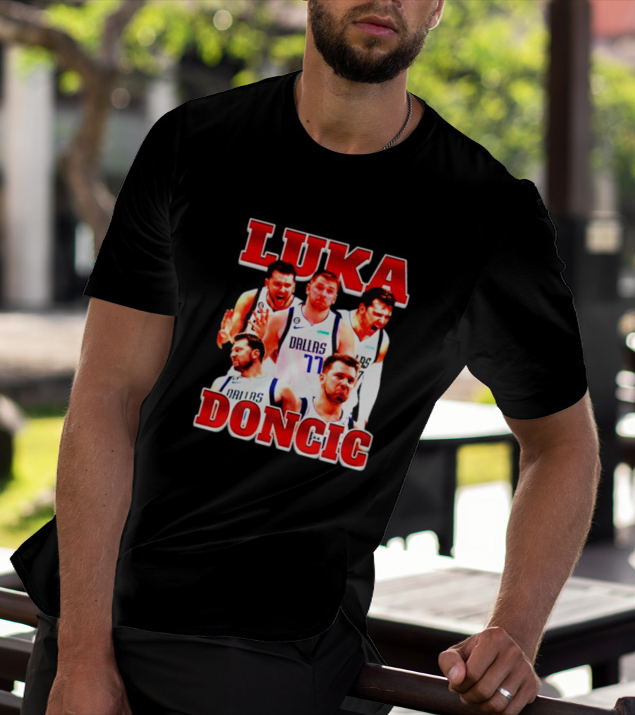 Luka Doncic Dallas Basketball Player Collage T-Shirt