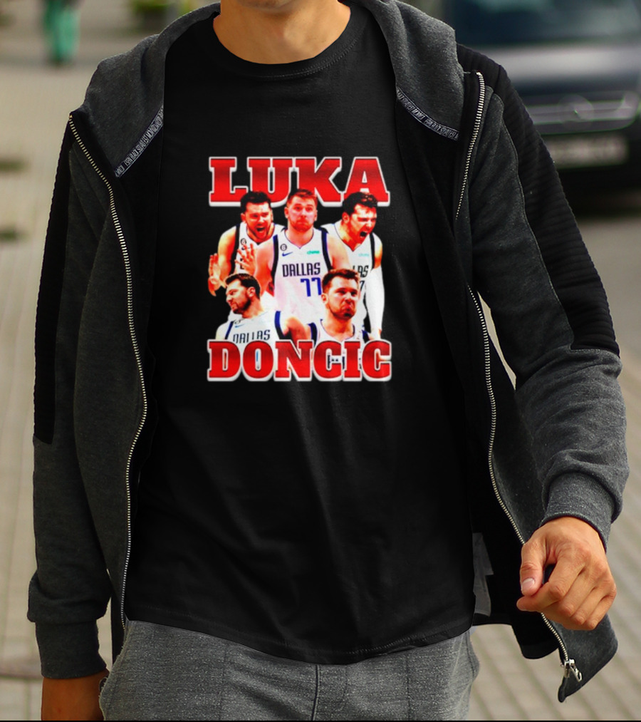 Luka Doncic Dallas Basketball Player Collage T-Shirt