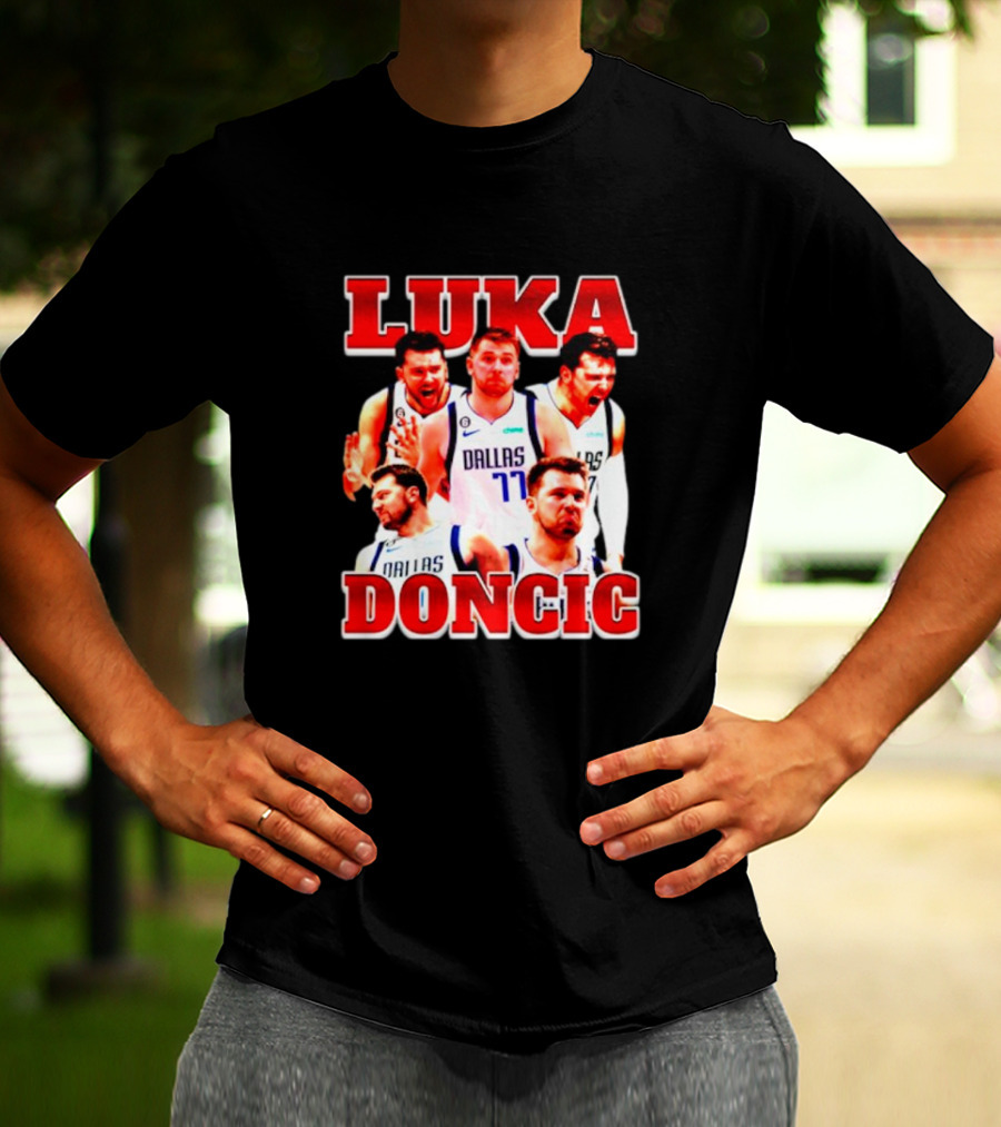 Luka Doncic Dallas Basketball Player Collage T-Shirt