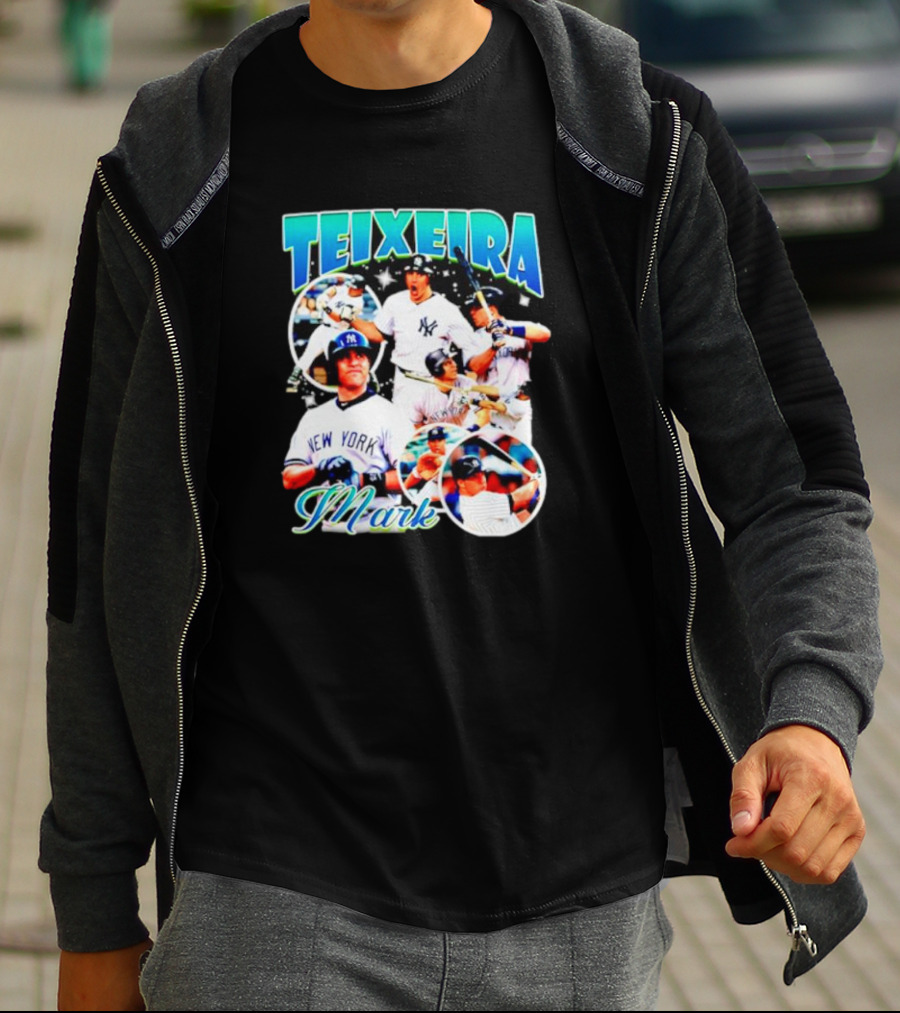 Mark Teixeira New York Baseball Highlight Collage T-Shirt