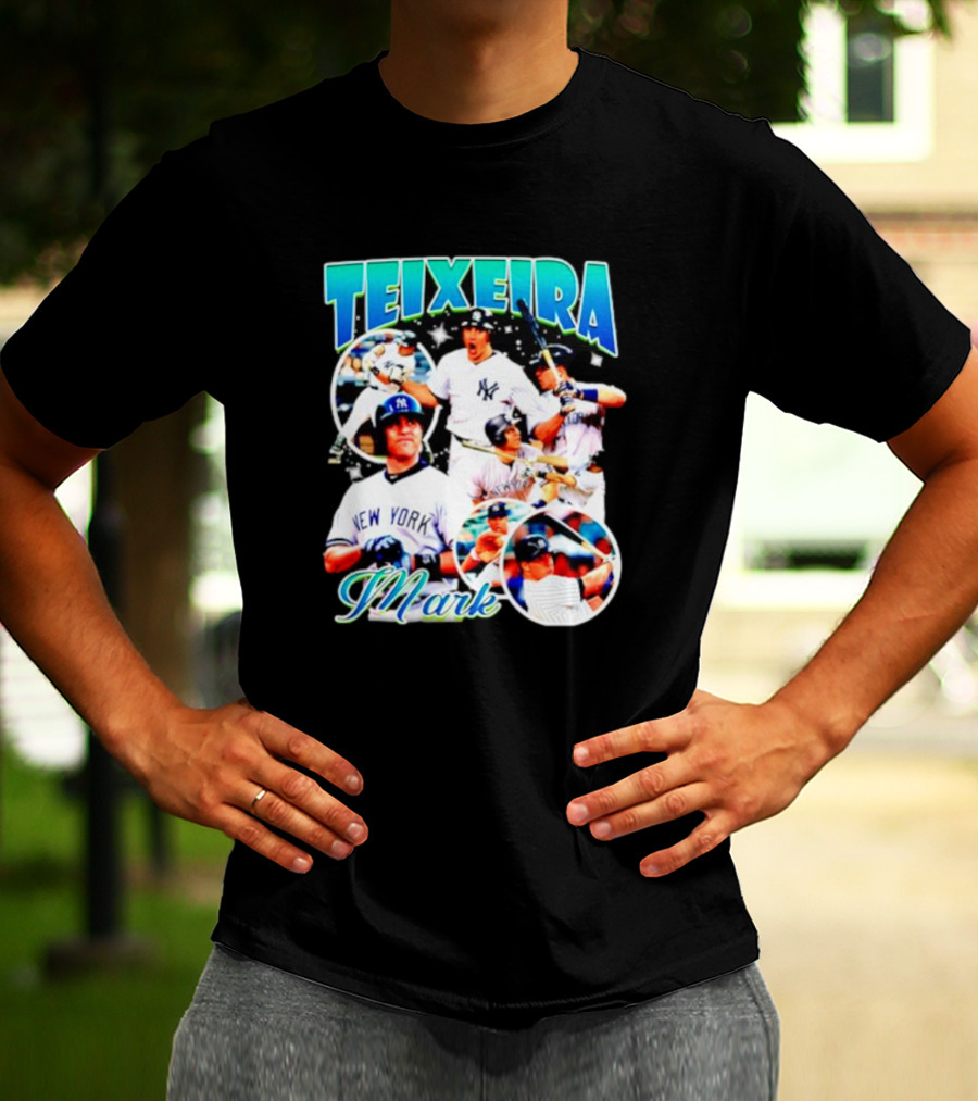 Mark Teixeira New York Baseball Highlight Collage T-Shirt
