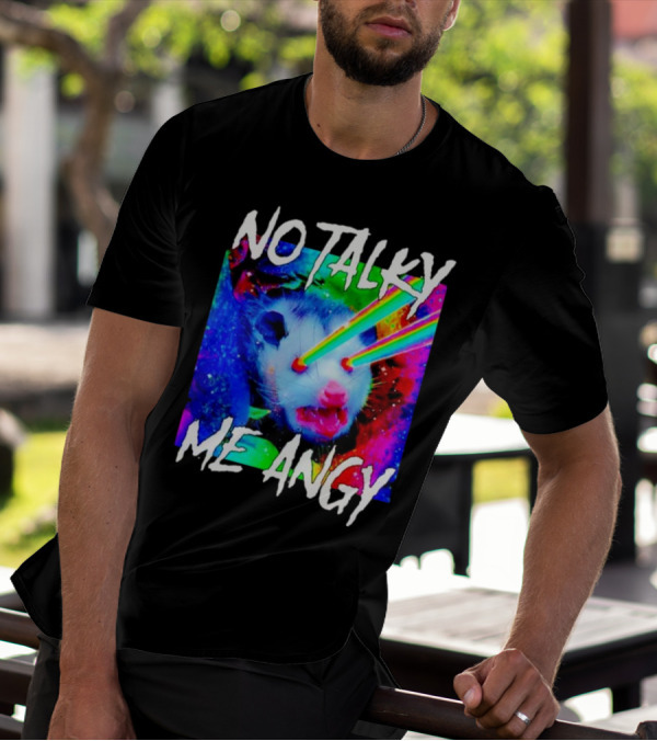 No Talky Me Angy Laser Eyes Possum T-Shirt