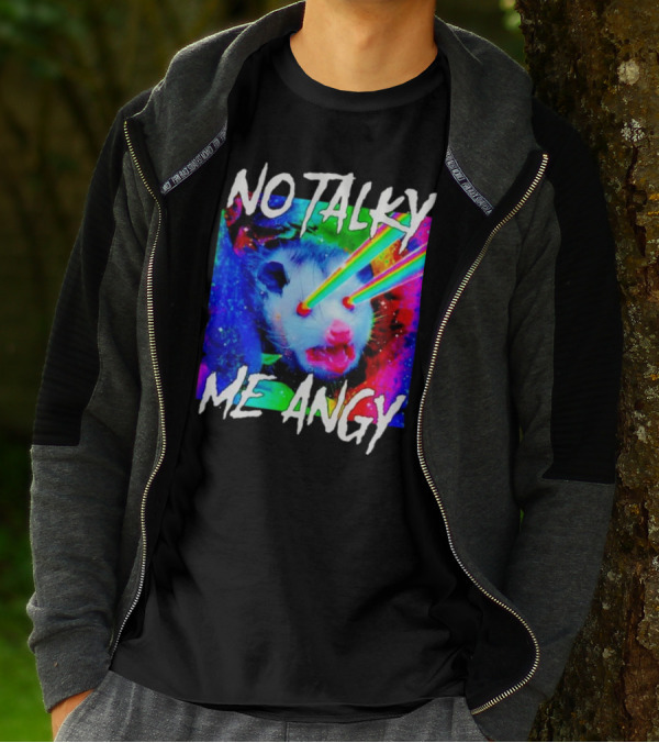 No Talky Me Angy Laser Eyes Possum T-Shirt