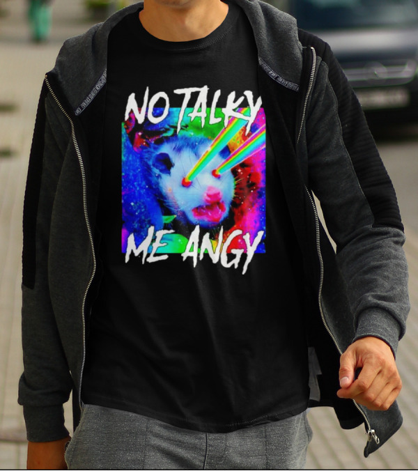 No Talky Me Angy Laser Eyes Possum T-Shirt