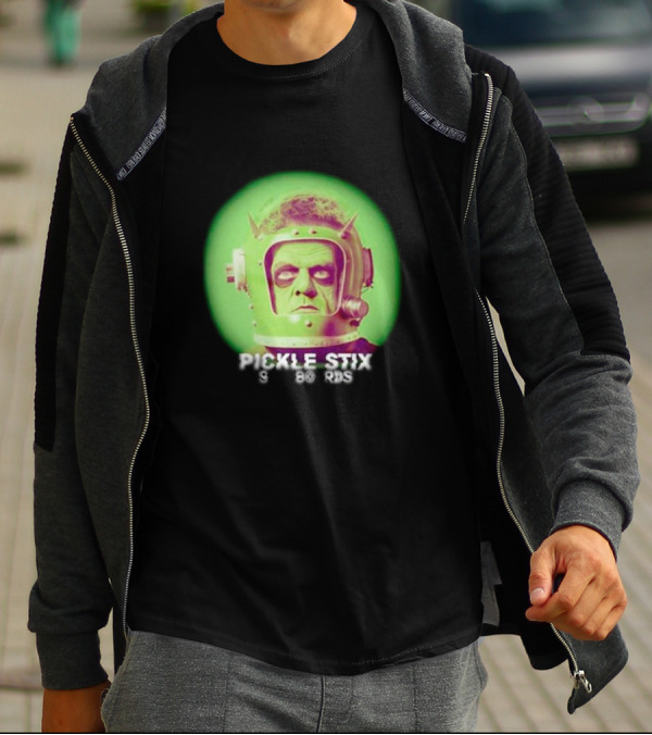 Pickle Stix Surfboards Spaceman Retro Sci-Fi Helmet T-Shirt